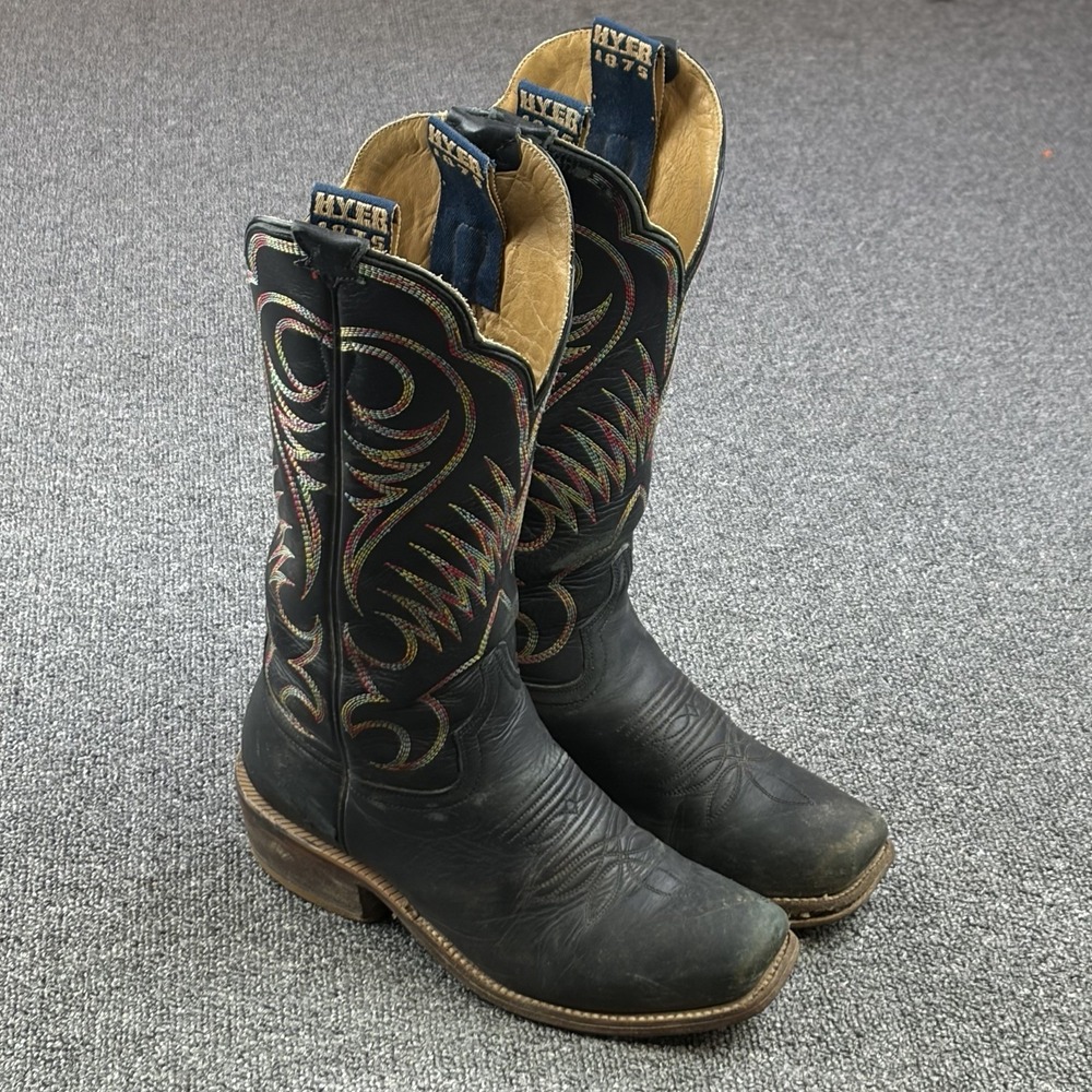 Hyer Women's Leawood Black Cutter Toe Western Cowboy Boots Size 7.5 B HW42007